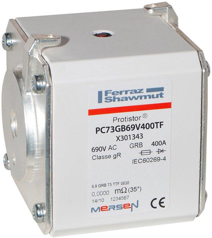 Sicherung gR Gr.73 690VAC 400A TTF Gewindeanschluss M12 und Schlagbolzen