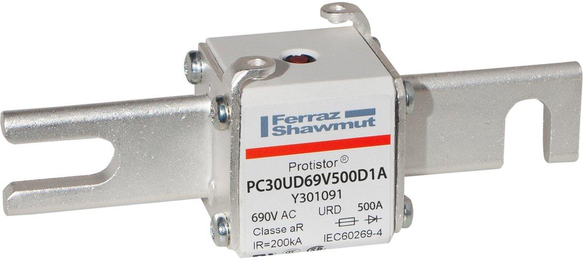 Sicherung aR Gr.30 690VAC 500A DIN110 Kontaktmesser und Schlagbolzen