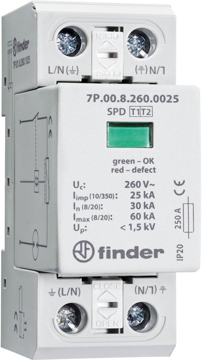 Überspannungsableiter Typ 1+2 Varistor und Funkenstrecke für TN-S und TT-Netze