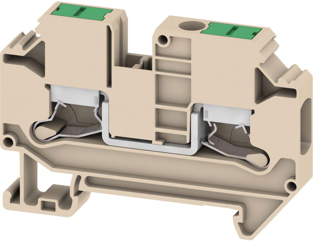 Durchgangs-Reihenklemme SNAP IN dunkelbeige 6mm² 41A 1000V Anzahl Anschlüsse: 2