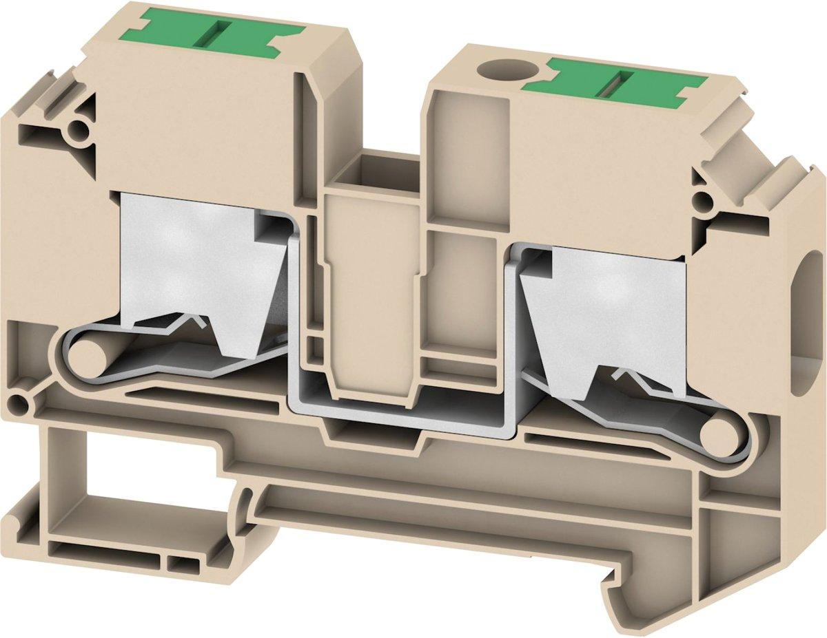 Durchgangs-Reihenklemme SNAP IN dunkelbeige 10mm² 57A 1000V Anzahl Anschlüsse: 2