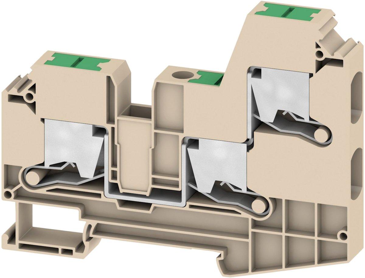 Durchgangs-Reihenklemme SNAP IN dunkelbeige 10mm² 57A 1000V Anzahl Anschlüsse: 3