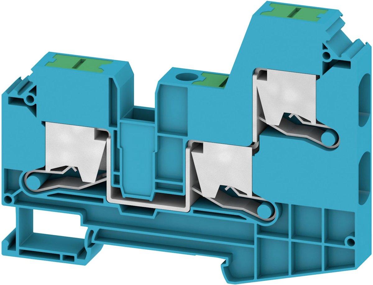 Durchgangs-Reihenklemme SNAP IN blau 10 mm² 57 A 1000 V Anzahl Anschlüsse: 3