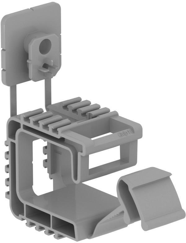 Grip-Sammelhalterung mit Anreihkontur 960°C 10x NYM3x1,5 PP steingrau 7030