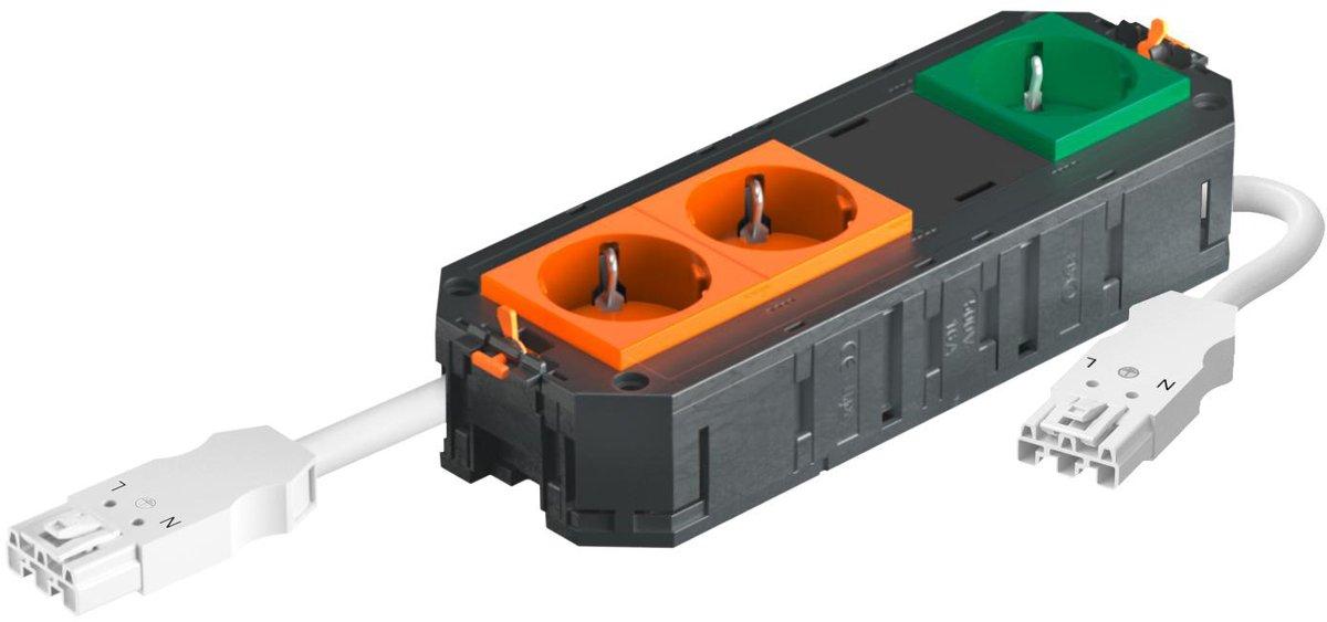 Universalträger Connect WINSTA VDE 2fach orange 1fach grün 208x76x45 PA