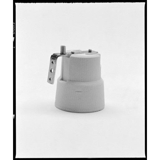 Lampenfassung 911 Porzellanfassung E27 mit Befestigungsbügel weiß