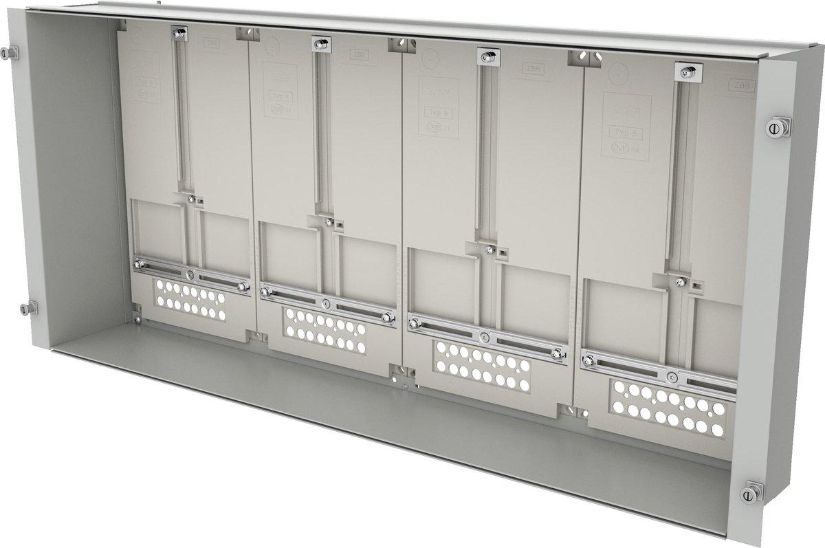 ProfiSNAP Zählerwanne bestückt mit 3 Zählerplatten für MSW H x B = 400 x 1000&nbsp;mm