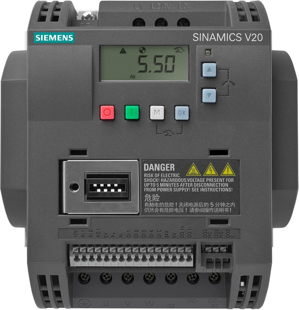 Frequenzumrichter SINAMICS V20 3AC 380-400 V / 0,75 kW C3 integr. Bremseinheit