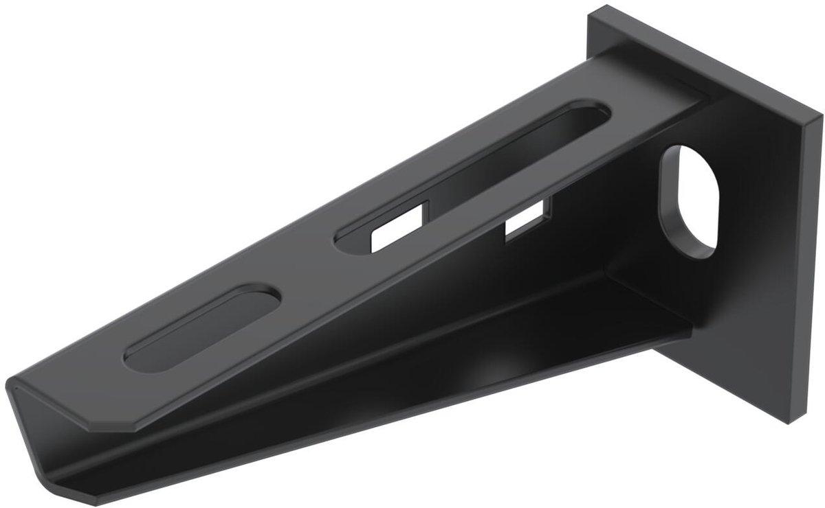 Wand- u Stielausleger angeschweißter Kopfplatte B110mm Stahl PES135 tiefschwarz
