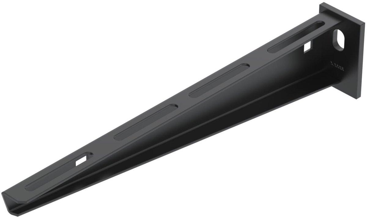 Wand- u Stielausleger angeschweißter Kopfplatte B310mm Stahl PES135 tiefschwarz