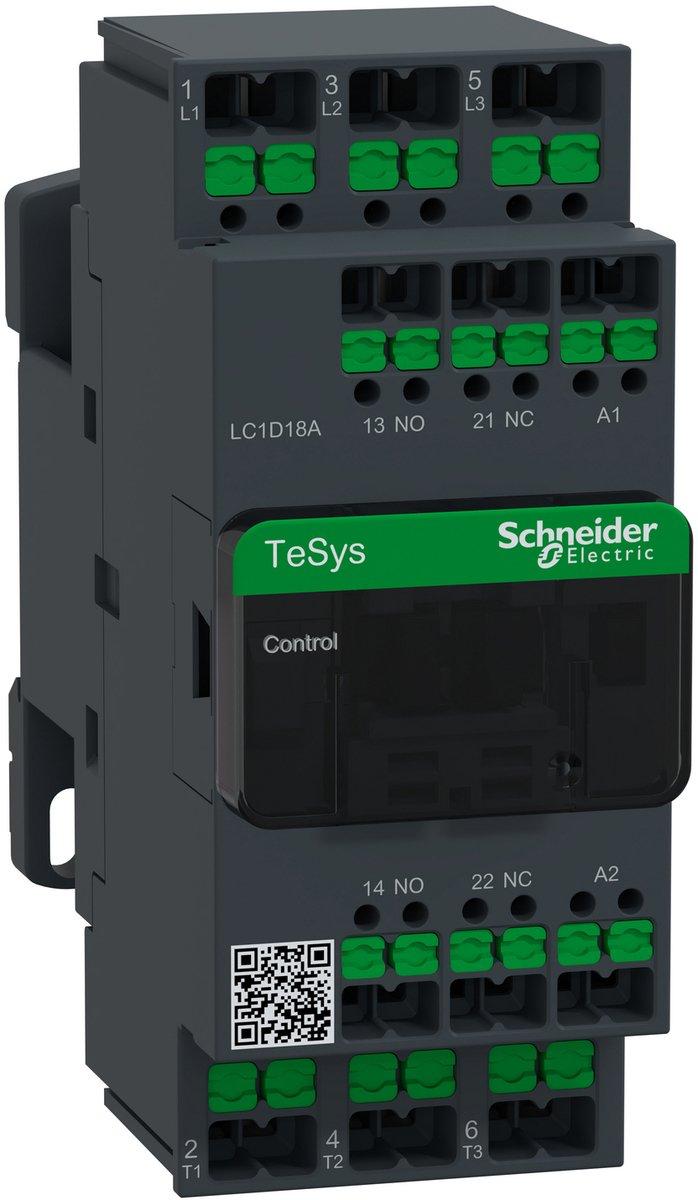 Leistungsschütz LC1D 3-polig 1S / 1Ö 7,5 kW 18 A 400 V AC3 Spule 24 V AC Snap IN