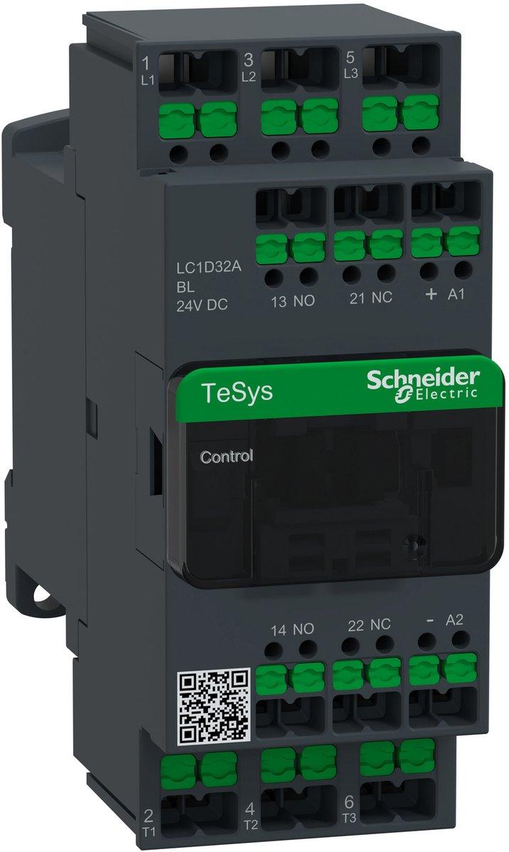 Leistungsschütz LC1D 3p 1S/1Ö 15kW 32A 400V Sp. 24VDC ger.Leistungsaufn. SnapIN