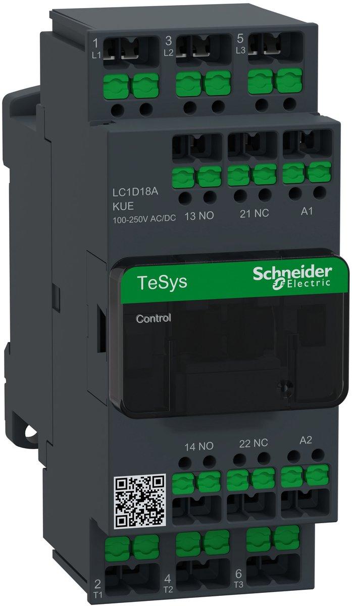 Leistungsschütz LC1D 3-polig 1S/1Ö 7,5kW 18A 400V AC3 Spule 100-250VAC/DC SnapIN