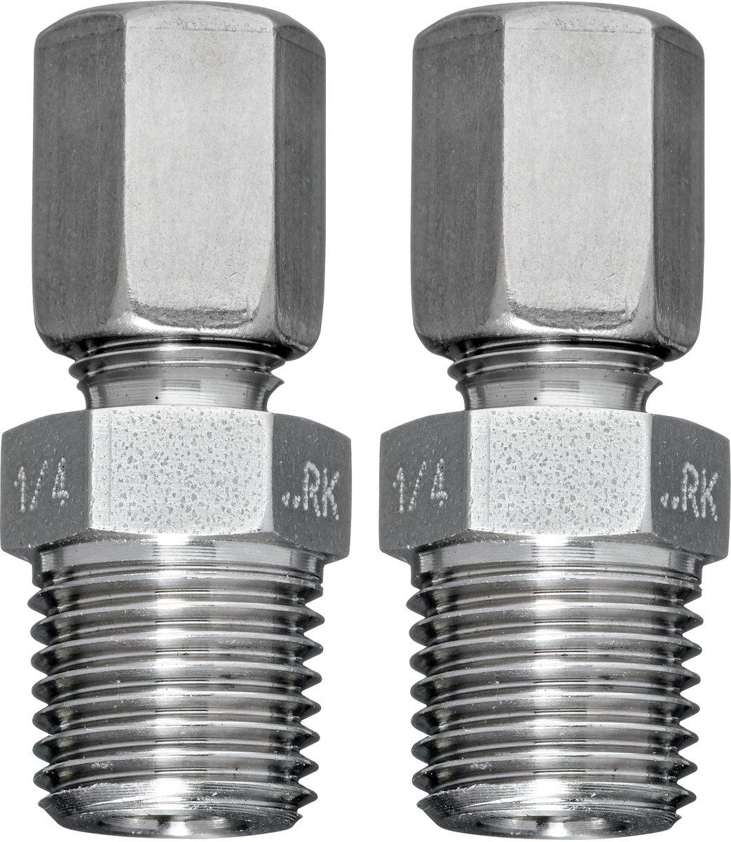 Einschraubverschraubung 6 mm auf G 1/4 Zoll - Edelstahl (2 Stk.)