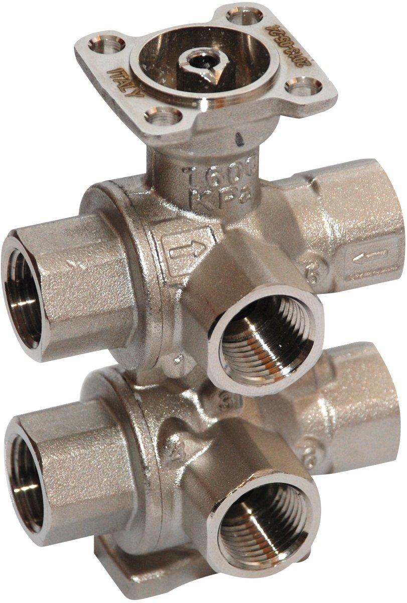6-Weg Regel - Kugelhahn Rp 1/2 Zoll - DN15 zulässiger Druck ps 1600 kPa