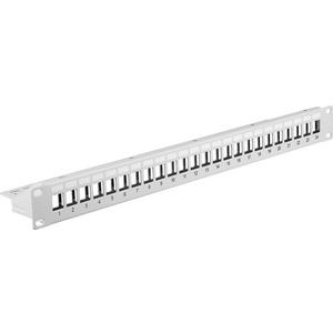 Verteilerfeld 19 Zoll 1HE 24-Port Metall grau