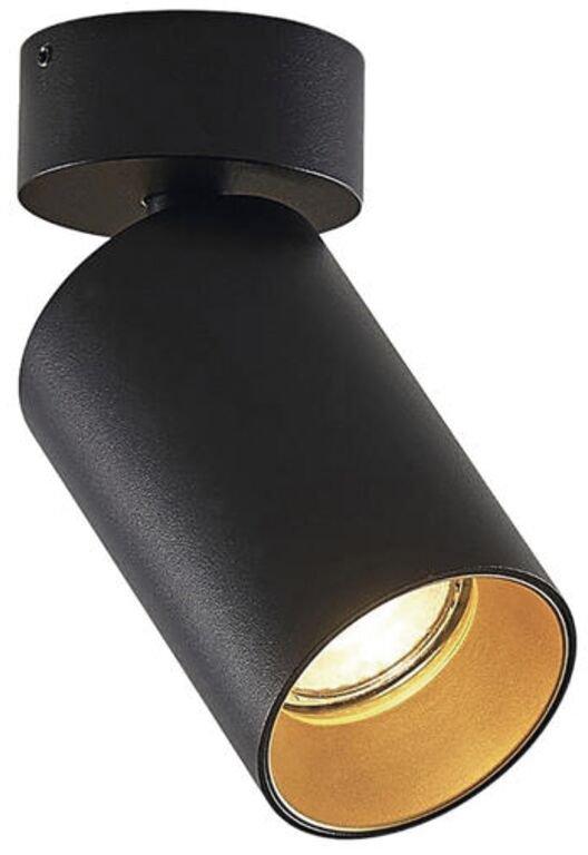 Decken-Anbauleuchte Metallschirm 1xGU10 8W rund schwarz