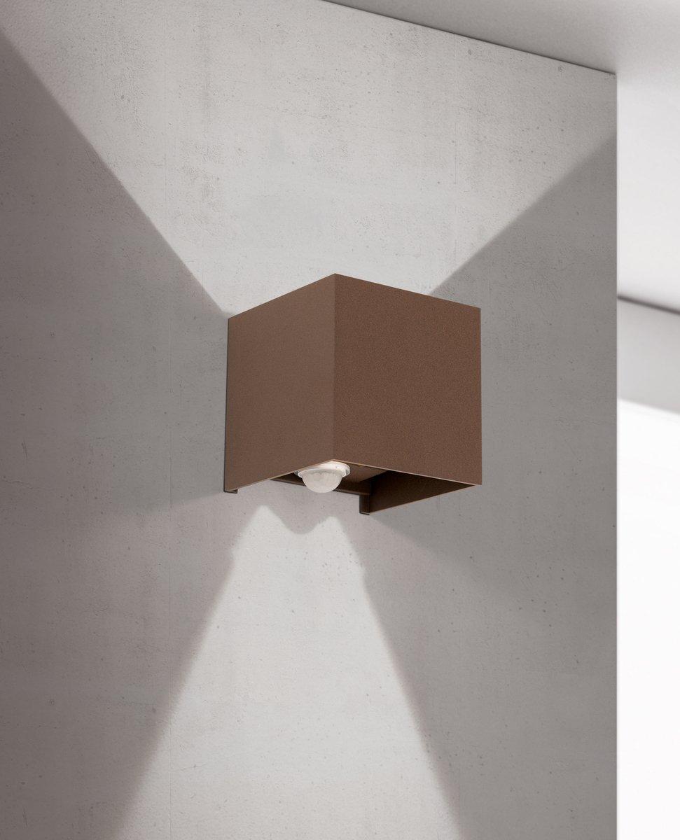 Wandleuchte 13W LED 3000K Cube-S IP54 Corten