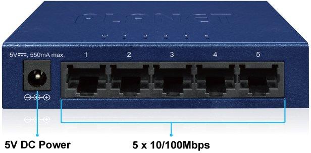 Fast Ethernet Switch 5-Port 10/100Mbps