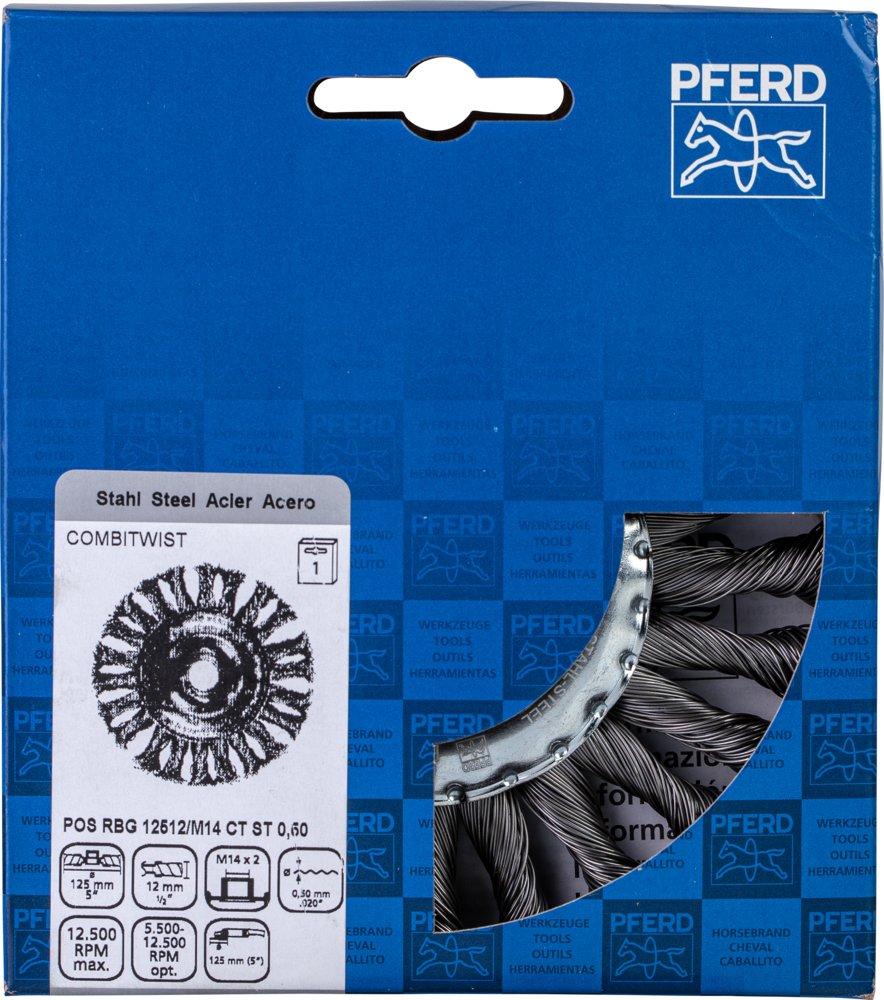 COMBITWIST Rundbürste gezopft RBGØ 125x12mm M14 Stahl-Draht-Ø 0,50mm Winkelschl.