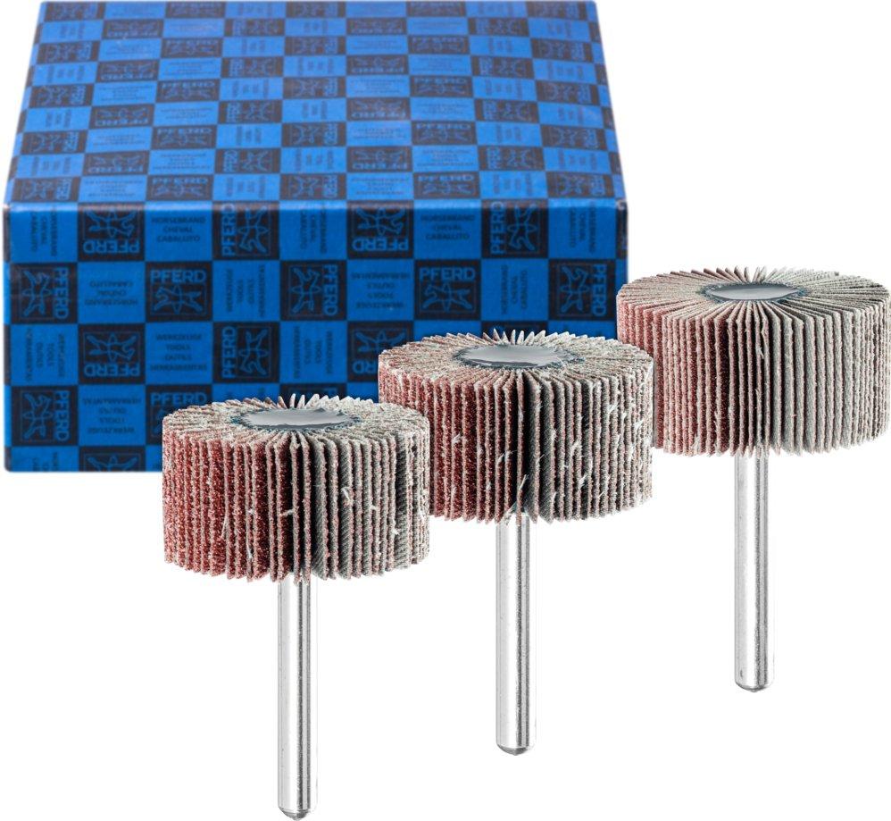 Fächerschleifer-Set 3-tlg. Korund Ø 40x20mm Schaft-Ø 6 mm A60, 80,120