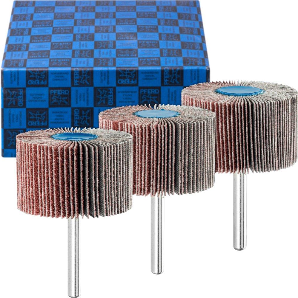 Fächerschleifer-Set 3-tlg. Korund Ø 50x30mm Schaft-Ø 6 mm A60, 80,120