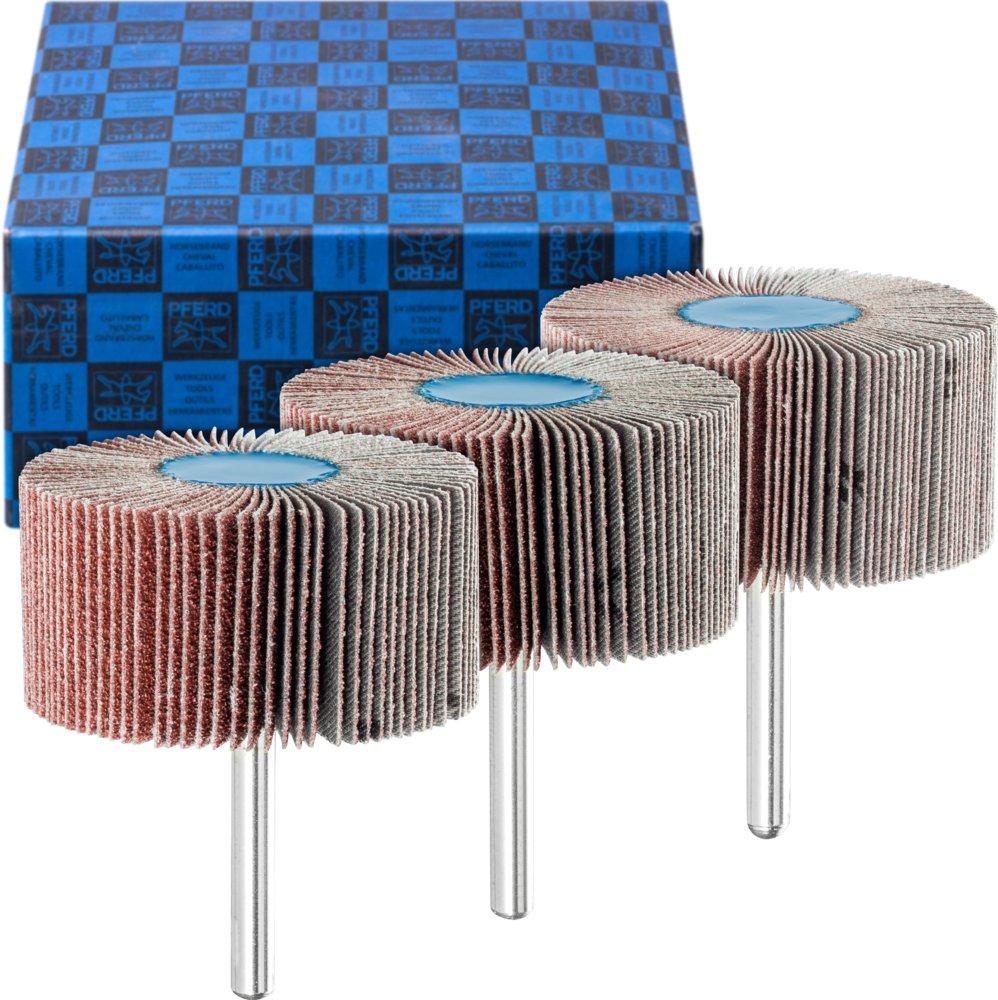 Fächerschleifer-Set 3-tlg. Korund Ø 60x30mm Schaft-Ø 6 mm A60, 80,120