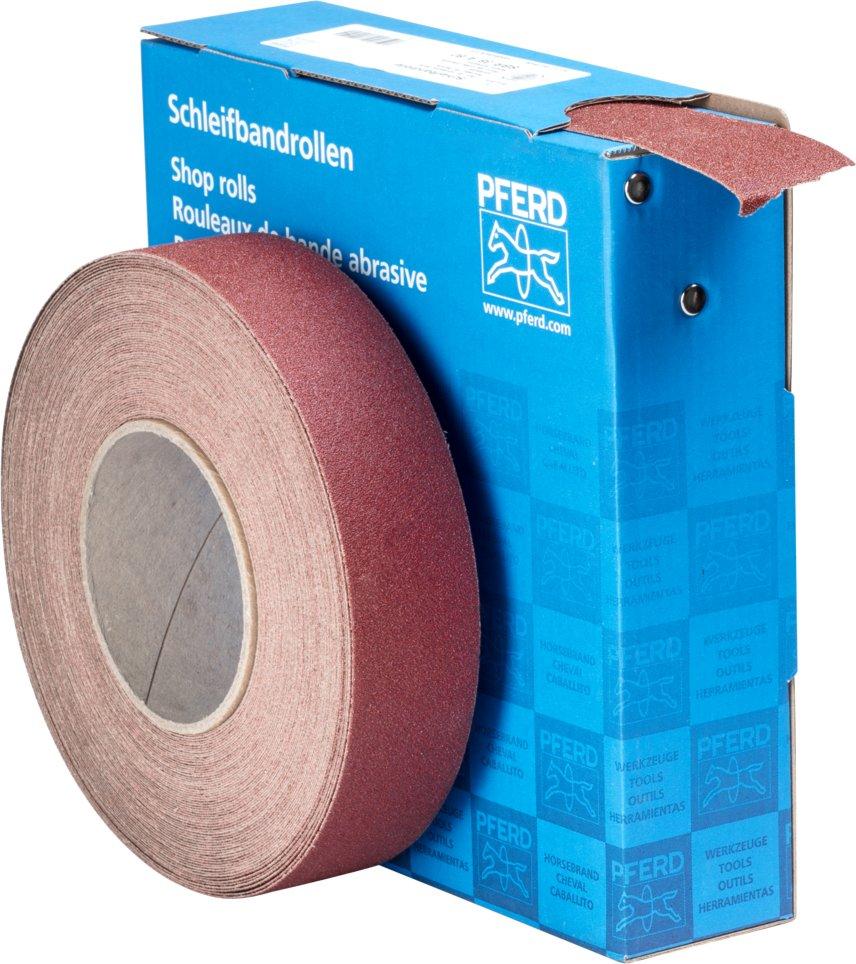 Korund Schleifbandrolle Gewebe SBR Breite 38 mm Länge 25m A80