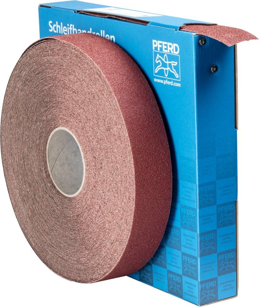 Korund Schleifbandrolle Gewebe SBR Breite 50 mm Länge 50 m A40