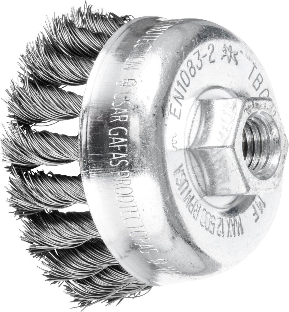 Topfbürste gezopft TBG Ø 65 mm M14 Stahl-Draht-Ø 0,35 mm Winkelschleifer