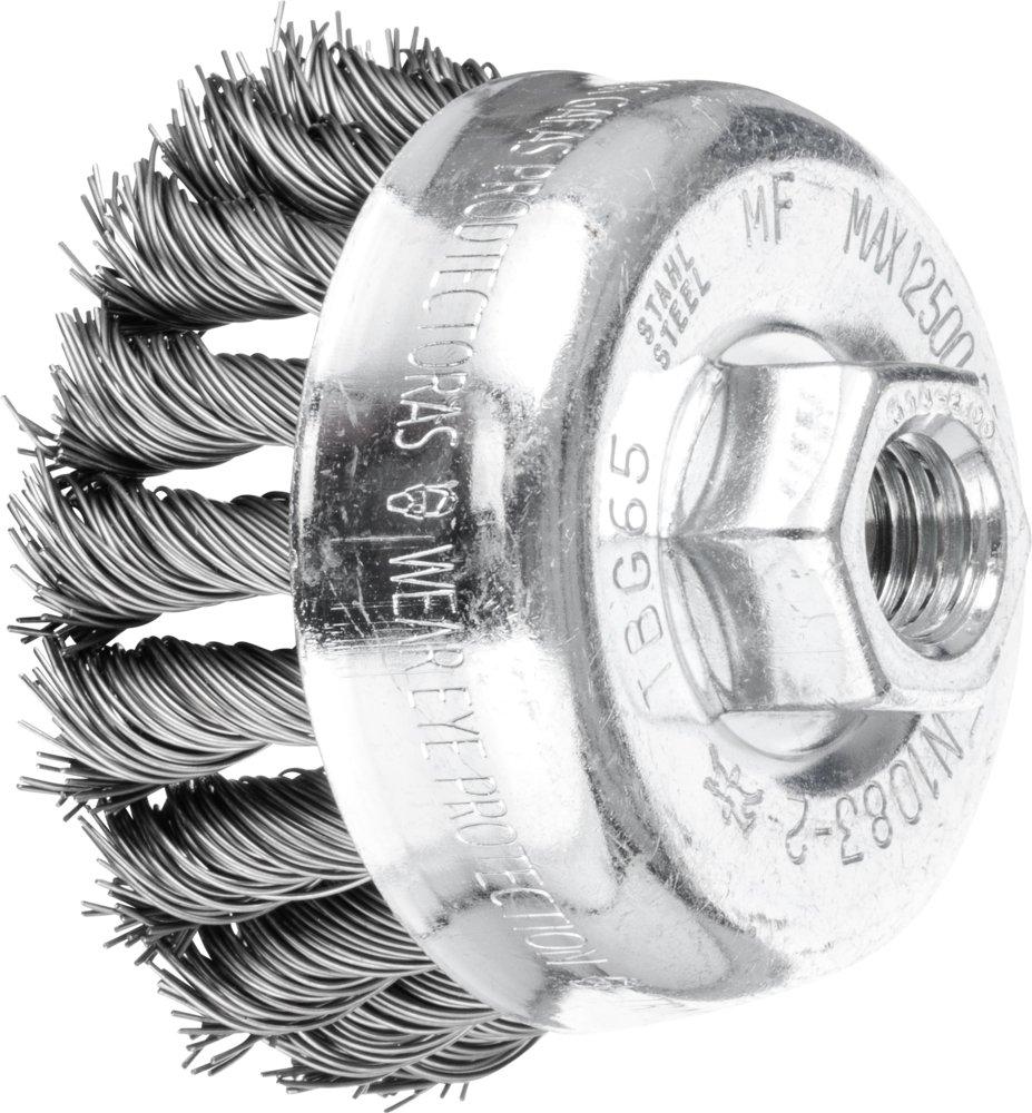 Topfbürste gezopft TBG Ø 65 mm M14 Stahl-Draht-Ø 0,50mm Winkelschleifer