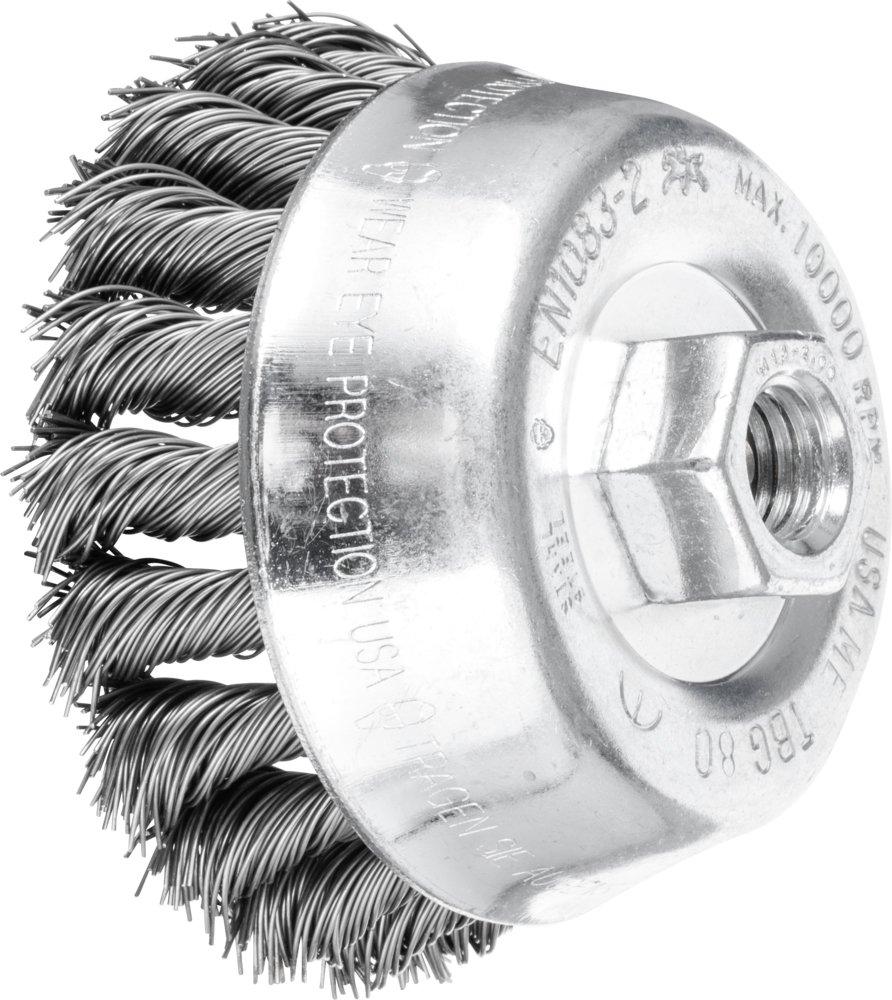 Topfbürste gezopft TBG Ø 80mm M14 Stahl-Draht-Ø 0,50mm Winkelschleifer