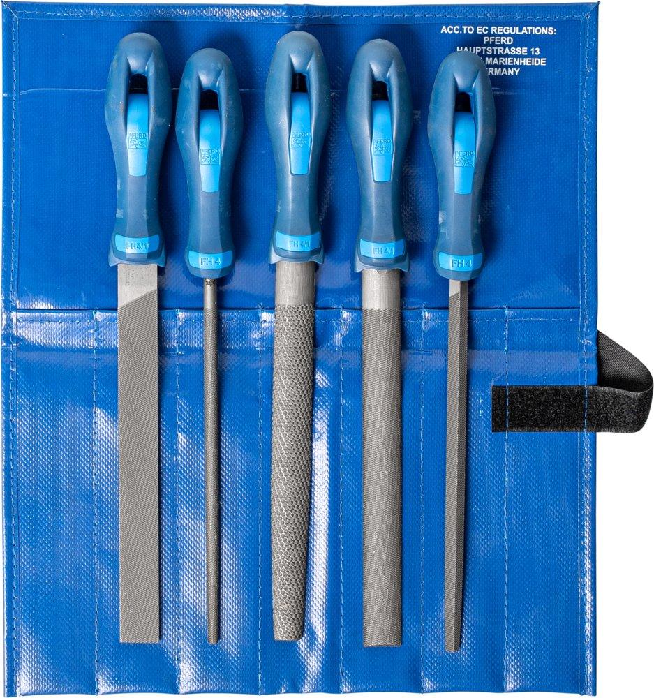 Werkstattfeilen/-raspel-Set 5-tlg. in Rolltasche 200mm grob.Zerspanung,Schruppen