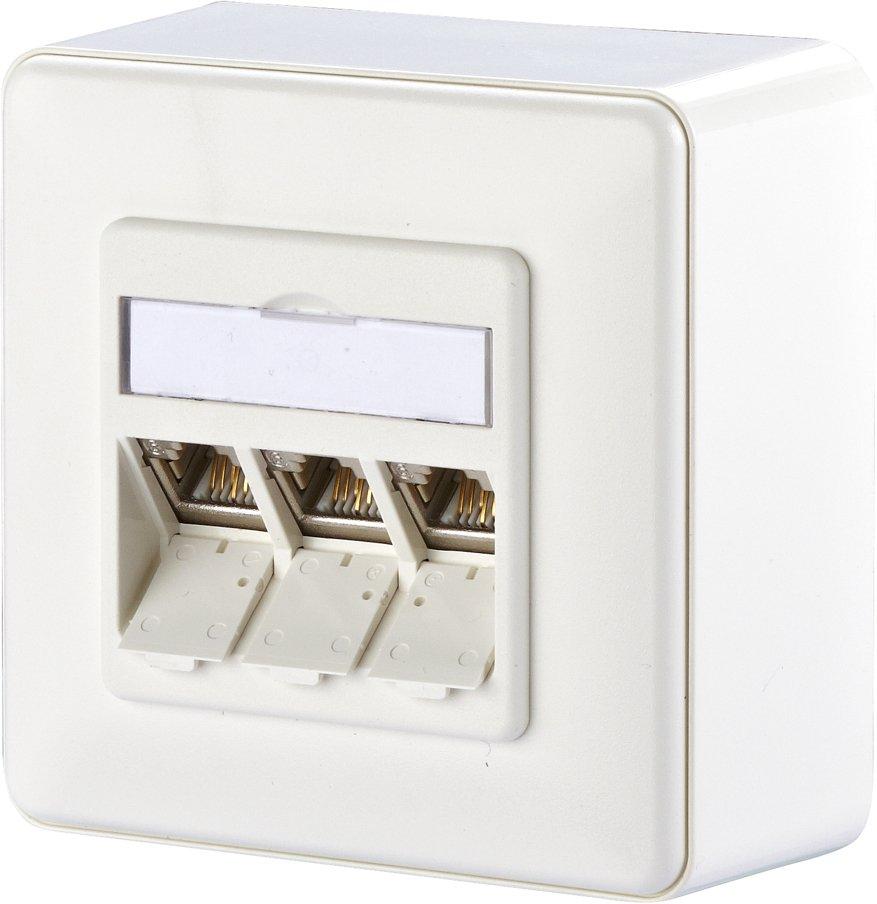 E-DAT modul 3 Port AP Cat.6A reinweiß
