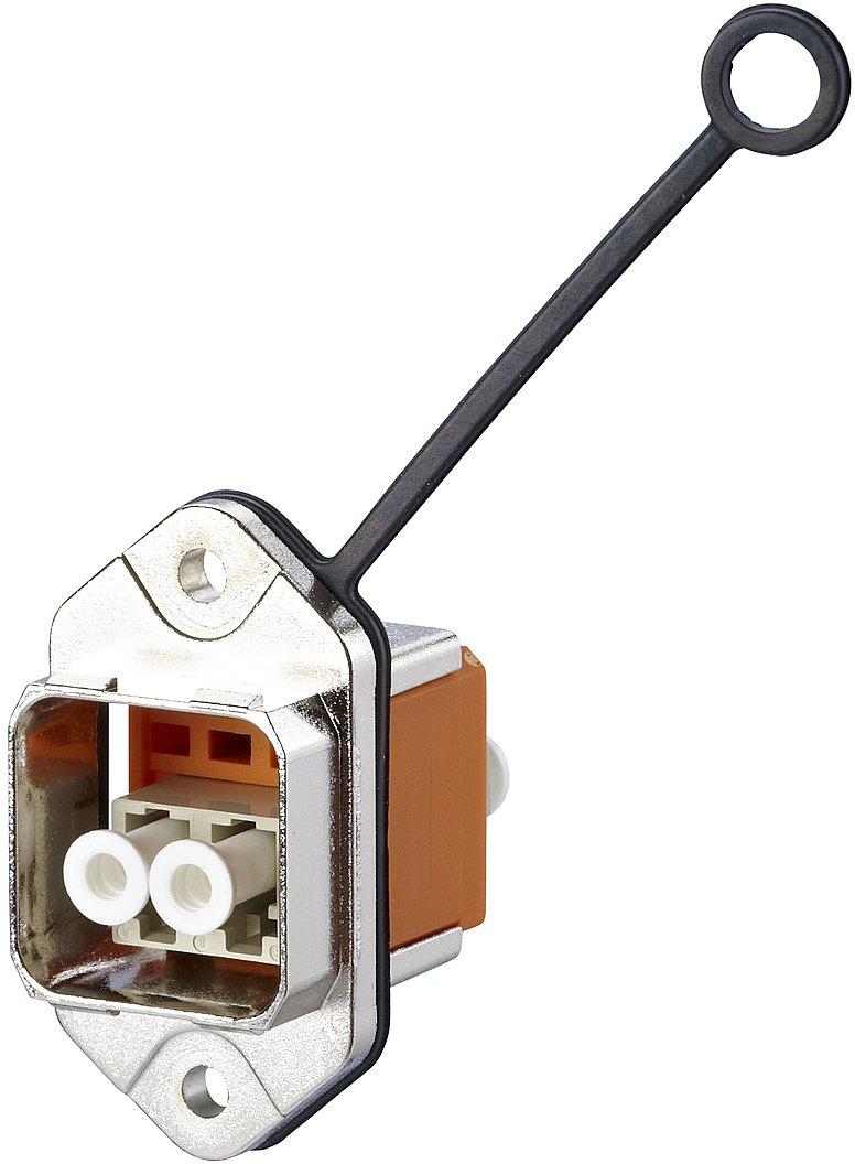 Industry IP67 V14 bulkhead Normbefestigung + LC-D MM adapteinsert
