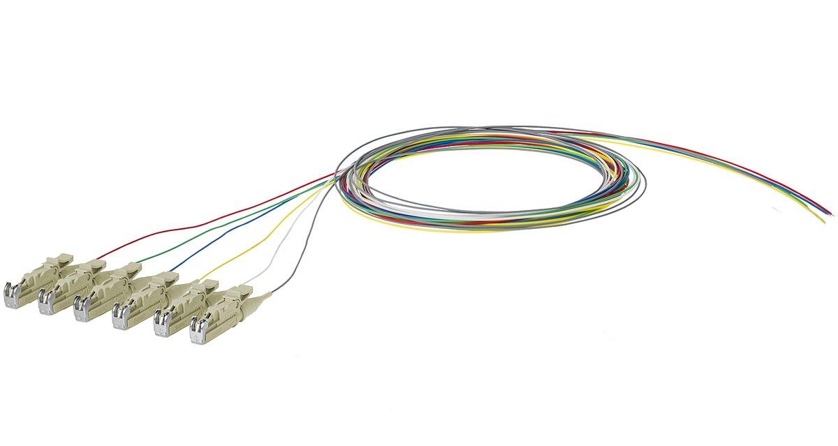 Pigtail E2000-APC OS2 6 Farben