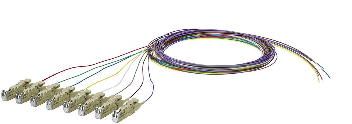 Pigtail E2000-APC OS2 8 Farben