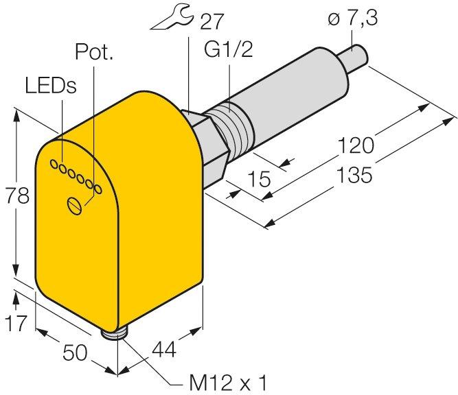Strömungsüberwachung Eintauchsensor mit integrierter Auswerteelektronik