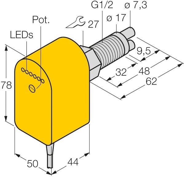 Strömungsüberwachung Eintauchsensor mit integrierter Auswerteelektronik