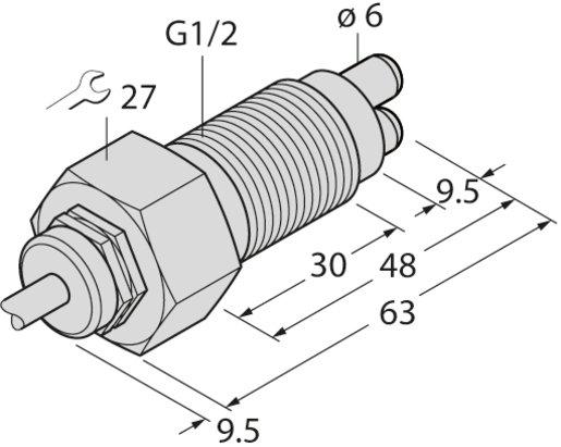 Strömungsüberwachung Eintauchsensor ohne integrierte Auswerteelektronik