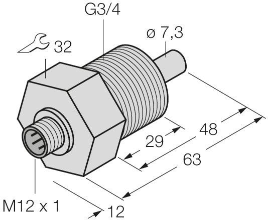 Strömungsüberwachung Eintauchsensor ohne integrierte Auswerteelektronik