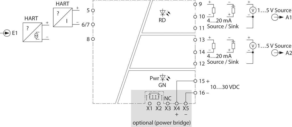 Messumformer-Speisetrenner 1-kanalig
