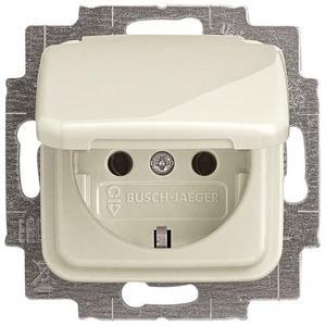 SCHUKO Steckdosen-Einsatz mit Klappdeckel weiß - Duro 2000 SI