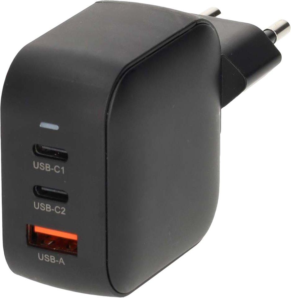 Netzladegerät 70 W USB-A und 2x USB-C Schnellladefunktion schwarz