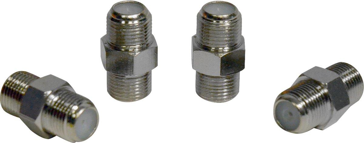 F-Verbinder Buchse-Buchse 20 mm Länge und großer 6-Kant-Auflagefläche