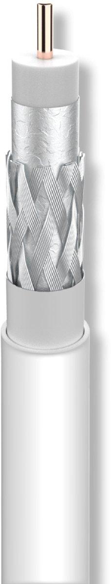 Mini-Koaxialkabel 2-fach geschirmt weiß EU-Brandschutzklasse Eca