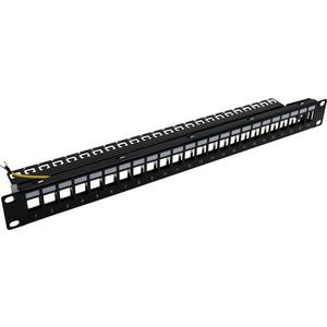 Panel für Rack 19 Zoll mit Kabelhalterung 1HE mit einer Kapazität für bis zu 24
