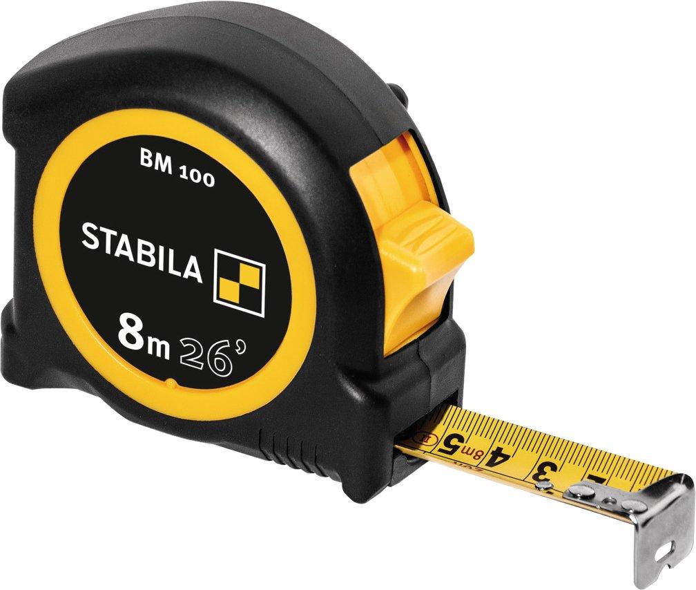 Taschenbandmaß BM 100 8 m (26') Maßband mit cm/inch-Skala bruchsicheres ABS