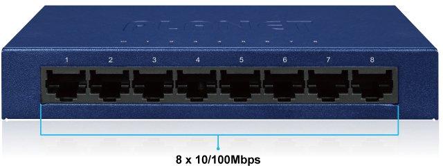 Fast Ethernet Switch 8-Port 10/100Mbps