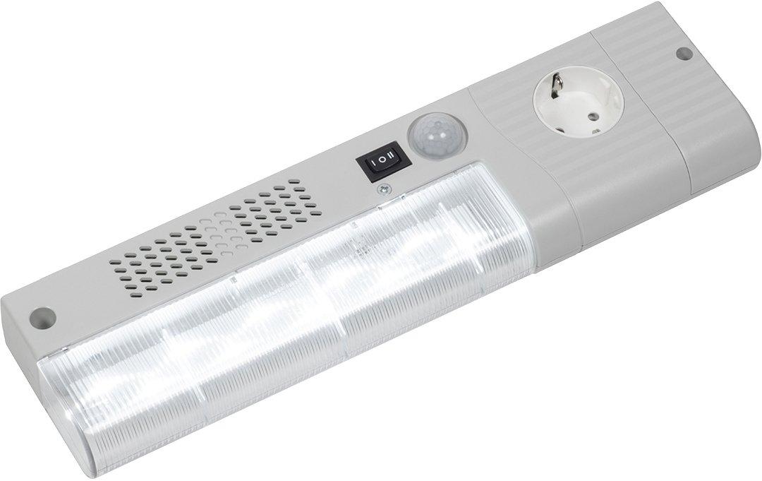 LED Schaltschrankleuchte mit Steckdose 15A USA Ein-/Ausschalter und Bew.melder
